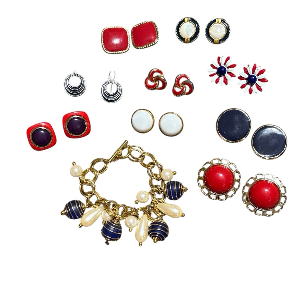 Awesome Vintage Lot!! ‘Nautical’ Red, White Blue Theme - Picture 3 of 13